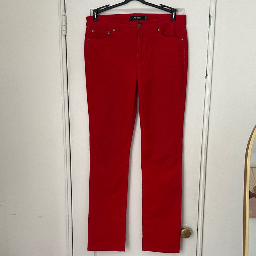Ralph Lauren Vibrant Red Straight Leg Pants - Preloved